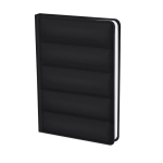 Carnet avec couverture matelassée en similicuir, pages lignées A5 couleur noir première vue