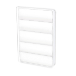 Carnet avec couverture matelassée en similicuir, pages lignées A5 couleur blanc première vue