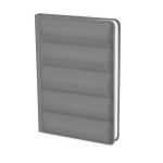 Carnet avec couverture matelassée en similicuir, pages lignées A5 couleur gris première vue