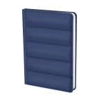 Carnet avec couverture matelassée en similicuir, pages lignées A5 couleur bleu marine première vue