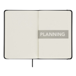 Carnet à pages blanches avec planificateur mensuel en anglais inclus quatrième vue
