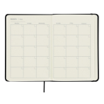Carnet à pages blanches avec planificateur mensuel en anglais inclus cinquième vue