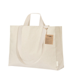 Sac en coton recyclé avec soufflet et double anse 150 g/m² deuxième vue