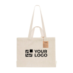 Sac en coton recyclé avec soufflet et double anse 150 g/m² vue principale