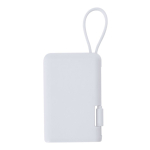 Batterie externe portable blanche au format compact 2 000 mAh couleur blanc première vue