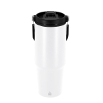 Gobelet isotherme en inox recyclé avec anse assortie 900 ml couleur blanc première vue