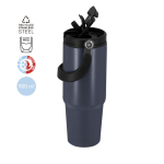 Gobelet isotherme en inox recyclé avec anse assortie 900 ml