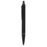 Stylo à bille en aluminium avec finition gomme, encre bleue couleur noir première vue