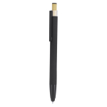 Stylo avec pointe tactile en aluminium et bambou, encre bleue couleur noir première vue