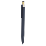 Stylo avec pointe tactile en aluminium et bambou, encre bleue couleur bleu marine première vue