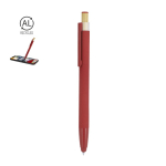 Stylo avec pointe tactile en aluminium et bambou, encre bleue