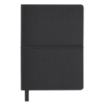 Carnet en cuir synthétique avec bloc-notes intérieur, pages lignées A6 couleur noir première vue