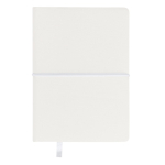 Carnet en cuir synthétique avec bloc-notes intérieur, pages lignées A6 couleur blanc première vue