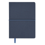 Carnet en cuir synthétique avec bloc-notes intérieur, pages lignées A6 couleur bleu marine première vue
