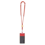 Lanyard en RPET avec accessoire pour smarphone avec détail en bambou  troisième vue