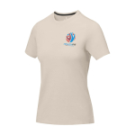 T-shirt à manches courtes pour femme en coton 160 g/m² Elevate Life couleur sable vue impression sérigraphique