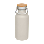 Gourde en acier inoxydable simple paroi avec bouchon en bambou 550 ml couleur sable