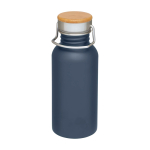 Gourde en acier inoxydable simple paroi avec bouchon en bambou 550 ml couleur cyan