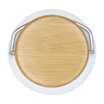 Gourde en acier inoxydable simple paroi avec bouchon en bambou 550 ml troisième vue frontale