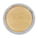 Gourde en acier inoxydable simple paroi avec bouchon en bambou 550 ml troisième vue frontale