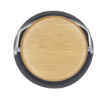 Gourde en acier inoxydable simple paroi avec bouchon en bambou 550 ml troisième vue frontale