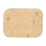 Lunch box en verre avec couvercle en bambou et joint en silicone 1 L couleur saumon deuxième vue frontale