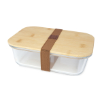 Lunch box en verre avec couvercle en bambou et joint en silicone 1 L