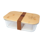 Lunch box en verre avec couvercle en bambou et joint en silicone 1 L