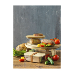 Lunch box en verre avec couvercle en bambou et joint en silicone 1 L image nature morte 2
