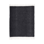 Plaid extra doux et chaud en polyester recyclé 125 x 150 cm couleur noir troisième vue frontale