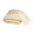 Plaid extra doux et chaud en polyester recyclé 125 x 150 cm couleur beige deuxième vue
