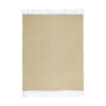 Plaid extra doux et chaud en polyester recyclé 125 x 150 cm couleur beige troisième vue frontale