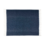Plaid extra doux et chaud en polyester recyclé 125 x 150 cm couleur bleu foncé deuxième vue frontale