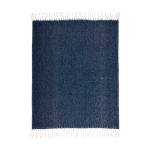 Plaid extra doux et chaud en polyester recyclé 125 x 150 cm couleur bleu foncé troisième vue frontale