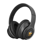 Casque sans fil avec réduction de bruit Prixton Live Pro couleur noir vue avec impression sérigraphique