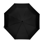 Parapluie manuel RPET 21” en polyester pongé avec poignée en bois Ø99 couleur noir deuxième vue frontale