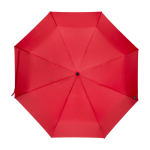 Parapluie manuel RPET 21” en polyester pongé avec poignée en bois Ø99 couleur rouge deuxième vue frontale