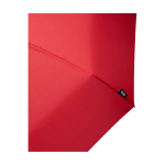 Parapluie manuel RPET 21” en polyester pongé avec poignée en bois Ø99 couleur rouge vue détail 2