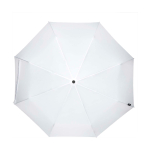 Parapluie manuel RPET 21” en polyester pongé avec poignée en bois Ø99 couleur blanc deuxième vue frontale
