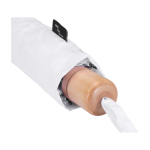 Parapluie manuel RPET 21” en polyester pongé avec poignée en bois Ø99 couleur blanc vue détail 1