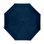 Parapluie manuel RPET 21” en polyester pongé avec poignée en bois Ø99 couleur bleu marine deuxième vue frontale