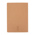 Carnet en papier kraft avec reliure visible, feuilles A5 lignées couleur naturel deuxième vue arrière