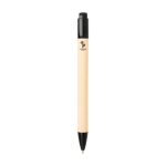 Stylo en papier de canne à sucre avec clip coloré, encre bleue couleur noir deuxième vue arrière