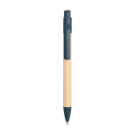 Stylo en papier de canne à sucre avec clip coloré, encre bleue