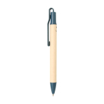 Stylo en papier de canne à sucre avec clip coloré, encre bleue deuxième vue latérale