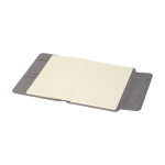 Porte-documents écologique avec fermeture en noyer A5, pages lignées couleur gris troisième vue