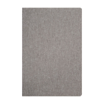 Porte-documents écologique avec fermeture en noyer A5, pages lignées couleur gris troisième vue frontale