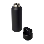 Bouteille en inox recyclé adaptée aux boissons gazeuses 600 ml couleur noir deuxième vue