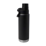 Gourde écologique à double paroi avec bouchon à vis anti-goutte 700 ml couleur noir deuxième vue arrière