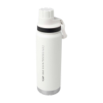 Gourde écologique à double paroi avec bouchon à vis anti-goutte 700 ml couleur blanc vue impression avec logo 2